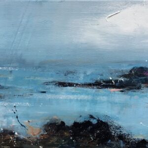Acrylic, mixed media, on box canvas, seascape, storm, Jude Edgar, painting, Scotland,