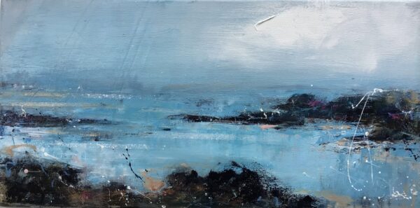 Acrylic, mixed media, on box canvas, seascape, storm, Jude Edgar, painting, Scotland,